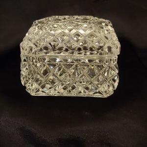 Vintage Cut Glass Jewelry/ Trinket box